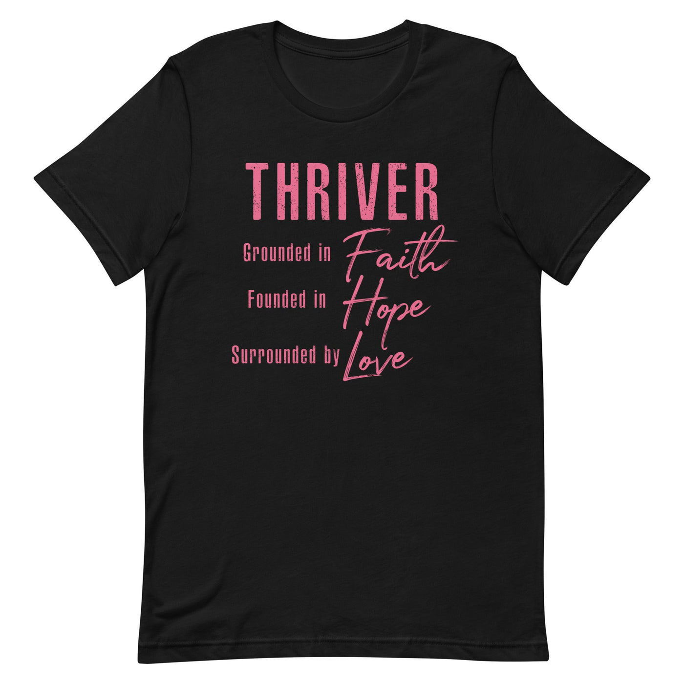 THRIVER WOMEN'S SHIRT - PINK FONT Black S 