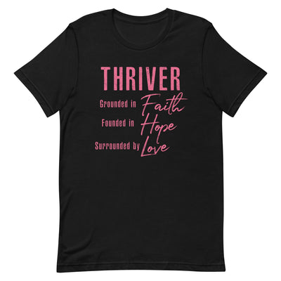 THRIVER WOMEN'S SHIRT - PINK FONT Black S 