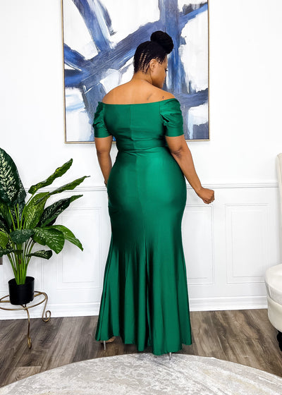 What That Leg Do Long Evening Dress - Emerald Green Dresses 