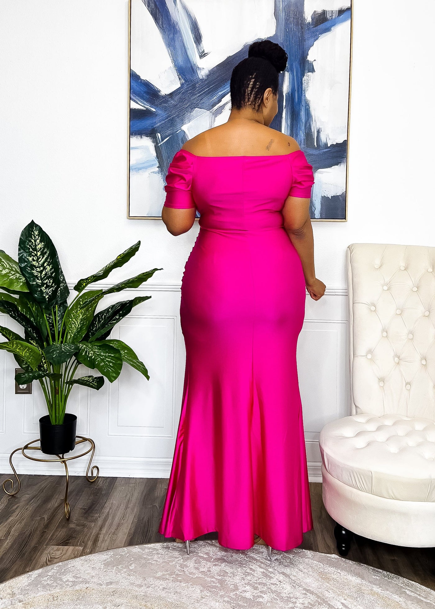 What That Leg Do Long Evening Dress - Fuchsia Dresses 