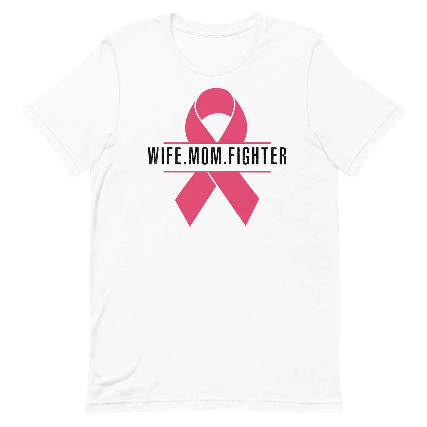 WIFE. MOM. FIGHTER - WOMEN'S T-SHIRT- BLACK FONT White S 