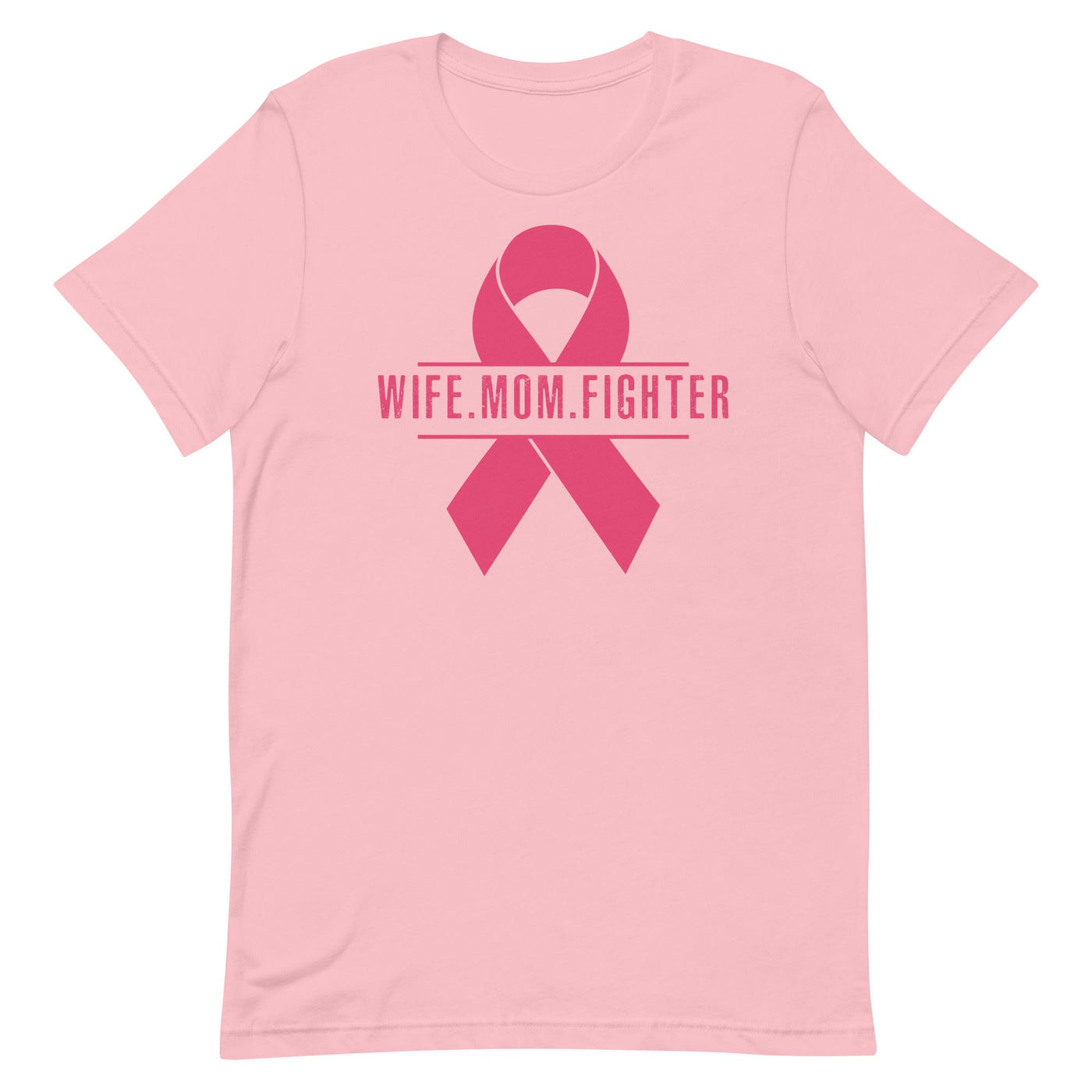 WIFE. MOM. FIGHTER WOMEN'S T-SHIRT- PINK FONT Pink S 
