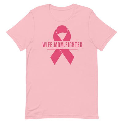 WIFE. MOM. FIGHTER WOMEN'S T-SHIRT- PINK FONT Pink S 