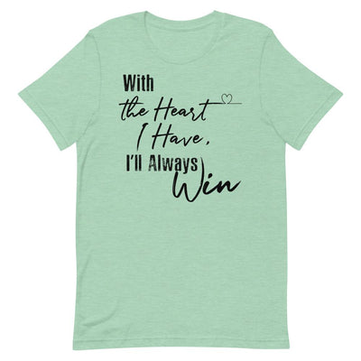 With the Heart I Have Women's T-Shirt- Black Font Heather Prism Mint S 
